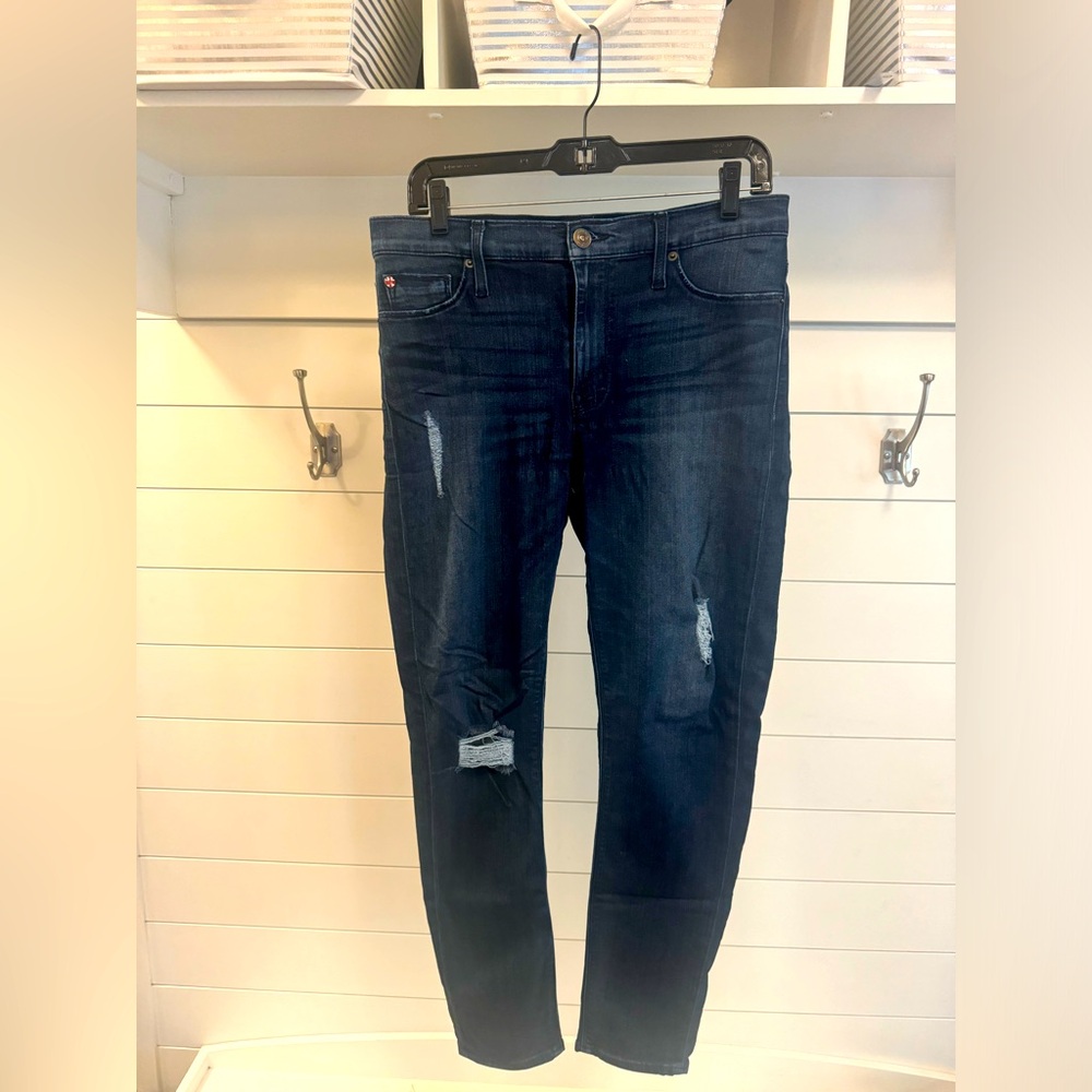 Hudson skinny jeans with perfect rips!